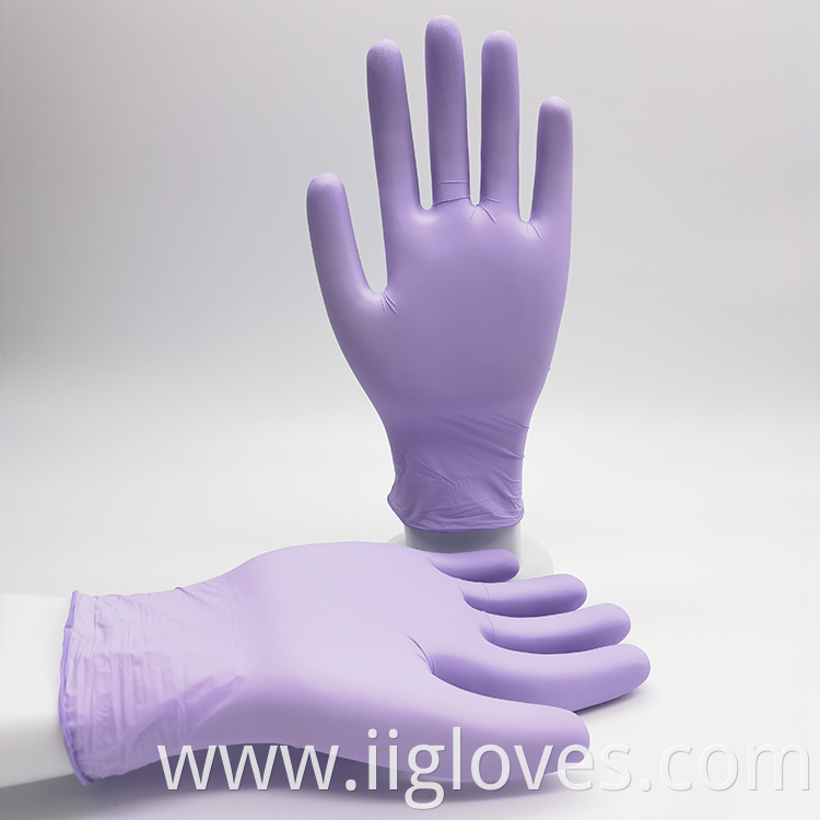 100 PCS Pack Popular Premium Grade Laboratory Violet Purple Nitrile Gloves for Food Industry